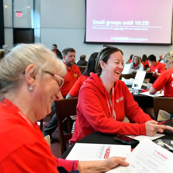 Nurses at a group event